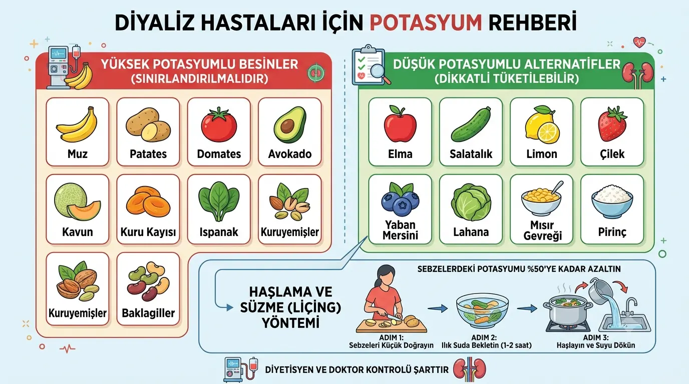 Diyalizde potasyum dengesini korumak için beslenme çok önemlidir.