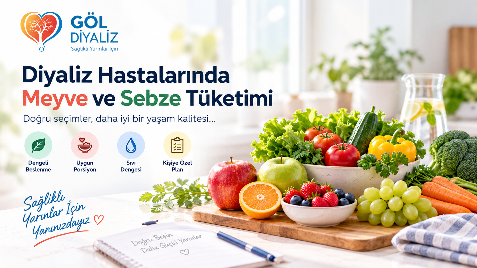 Diyaliz hastalarında meyve-sebze tüketimi için dengeli beslenme ve uygun porsiyon seçimi